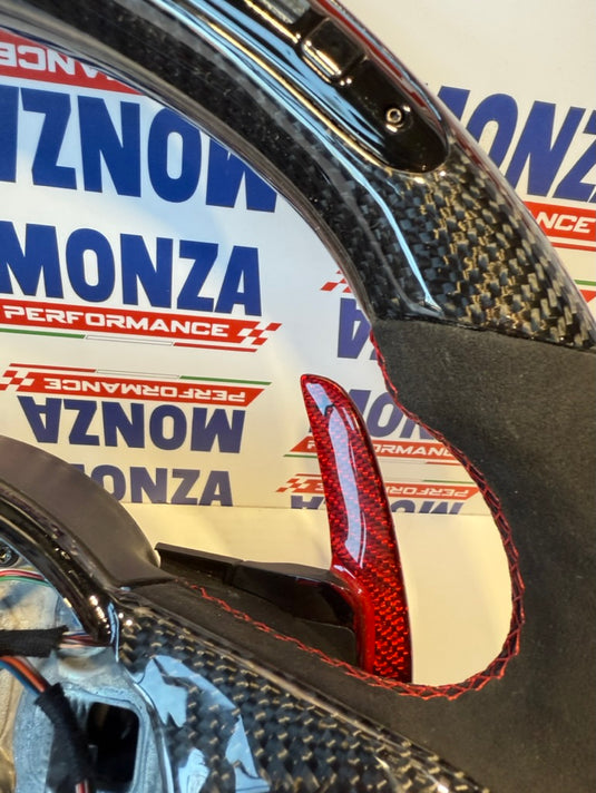 Volante LED 500 abarth restyling MTA MULTIFUNZIONE carbonio- alcantara-Paddle carbonio