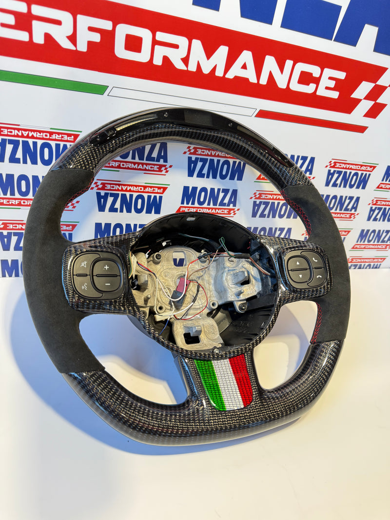 Carica immagine in Galleria Viewer, Volante LED 500 abarth restyling  MULTIFUNZIONE carbonio- alcantara