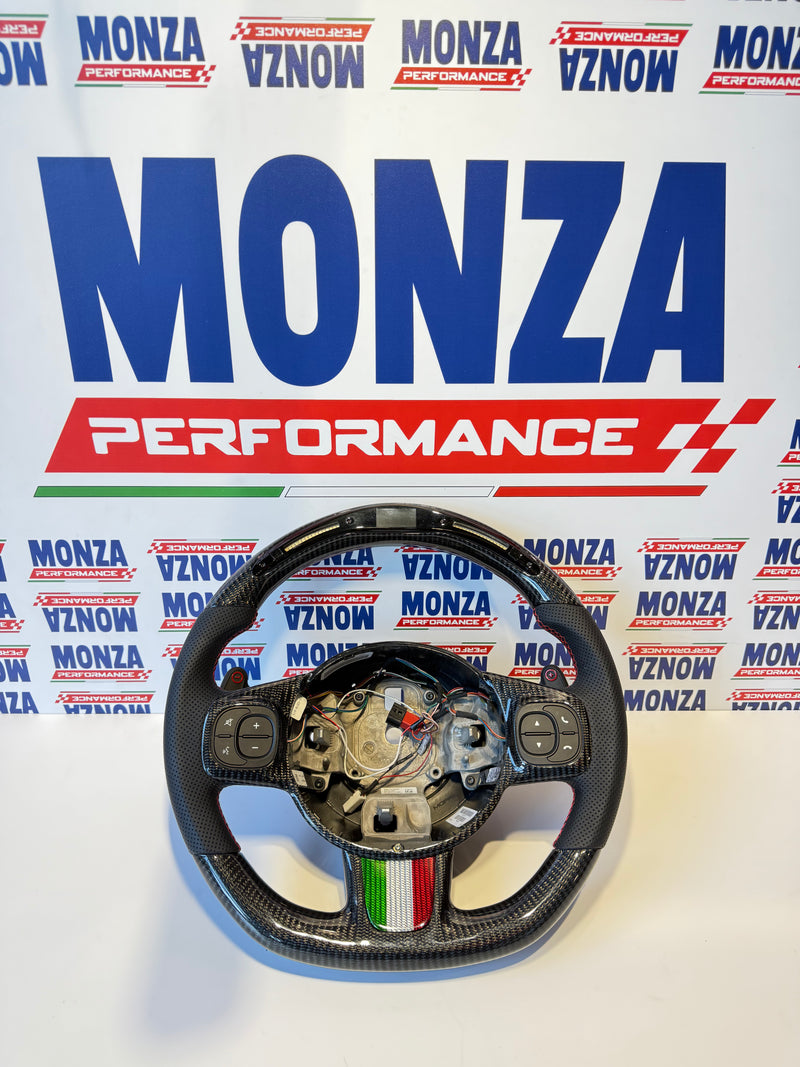 Carica immagine in Galleria Viewer, Volante LED 500 abarth restyling MTA   MULTIFUNZIONE carbonio- pelle