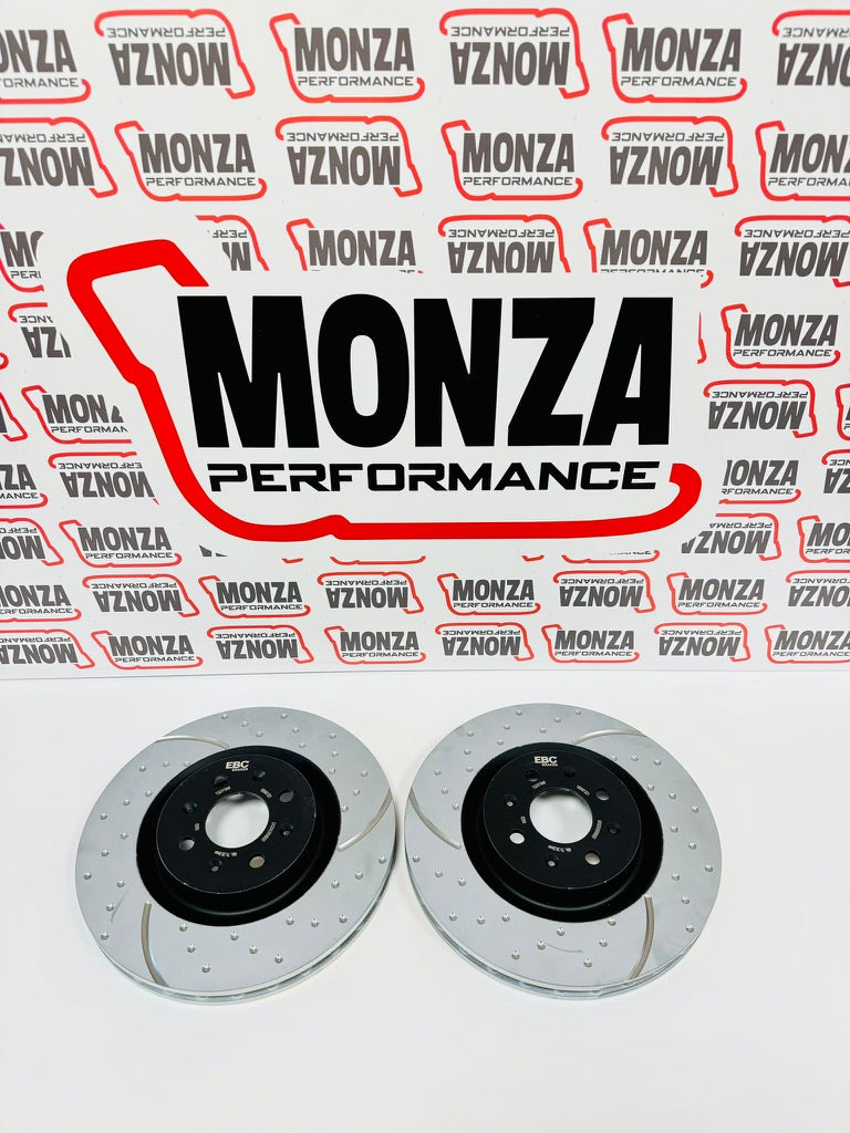 Carica immagine in Galleria Viewer, Dischi freno 305 Punto Abarth / Punto Evo forati e baffati EBC brakers racing