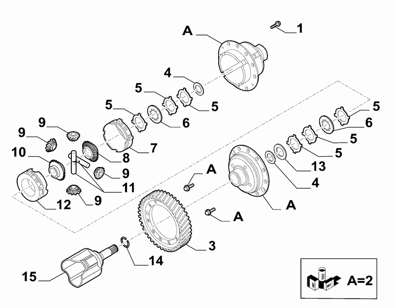 Load image into Gallery viewer, 500 ABARTH DRIVESHAFT CUP WITH DIFFERENTIAL 71795436