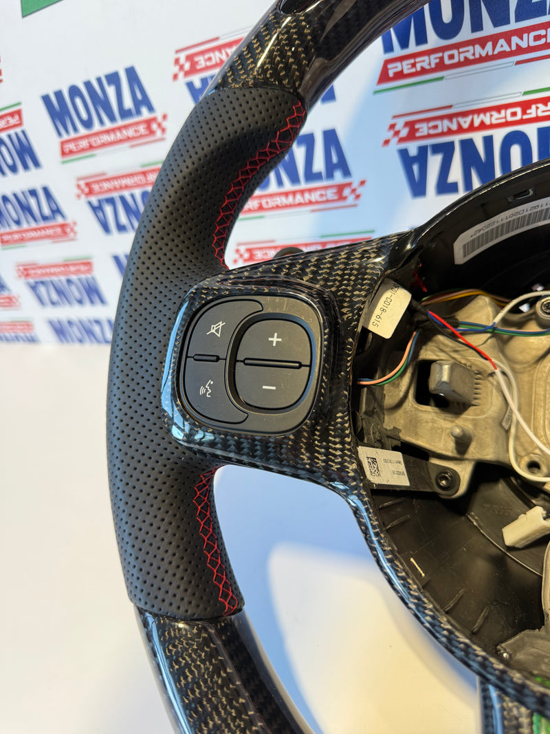 Carica immagine in Galleria Viewer, Volante LED 500 abarth restyling MTA   MULTIFUNZIONE carbonio- pelle