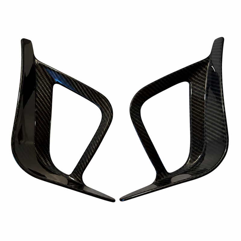 Carica immagine in Galleria Viewer, Coppia cover prese d’aria intercooler in VERO CARBONIO per Abarth 500 - 595 - 695 Restyling