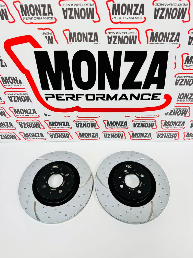 Carica immagine in Galleria Viewer, Dischi freno 305 Punto Abarth / Punto Evo forati e baffati EBC brakers racing