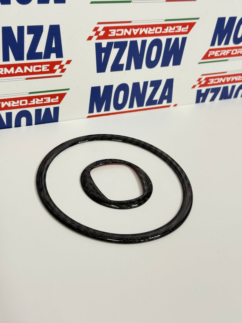 Carica immagine in Galleria Viewer, Cover Anelli Volante Airbag in CARBONIO Fiat 500 Abarth 595 - 695 - Fiat 500 -