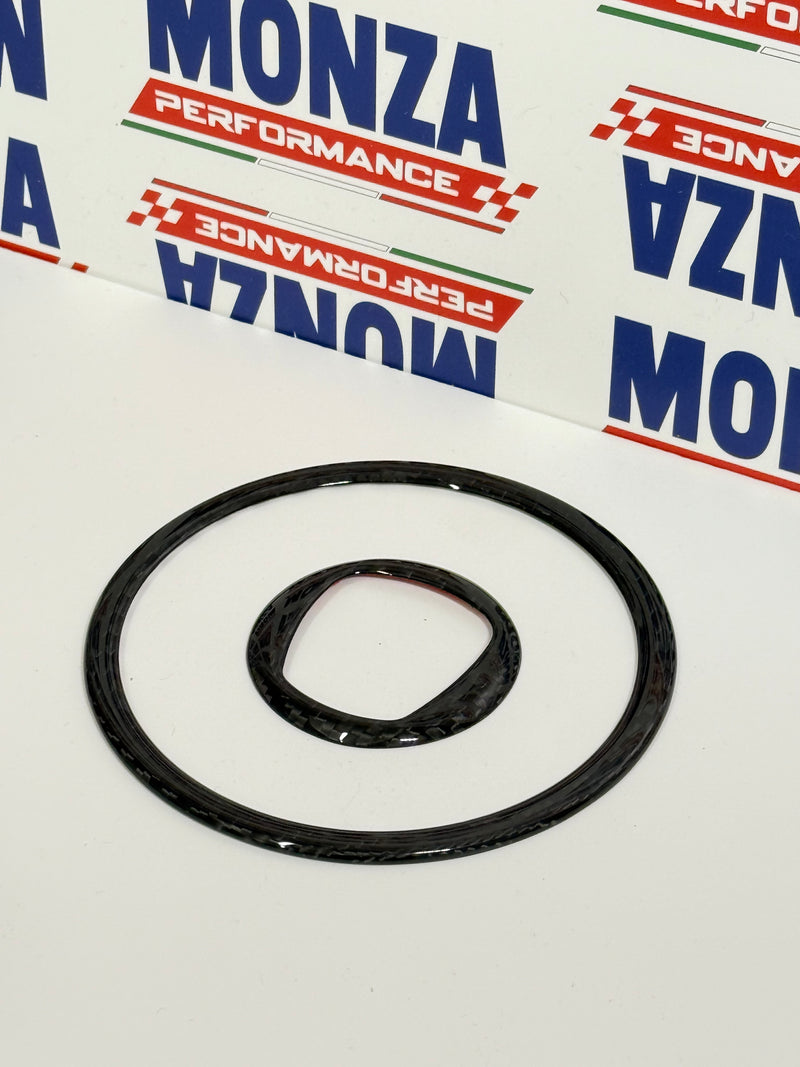 Carica immagine in Galleria Viewer, Cover Anelli Volante Airbag in CARBONIO Fiat 500 Abarth 595 - 695 - Fiat 500 -