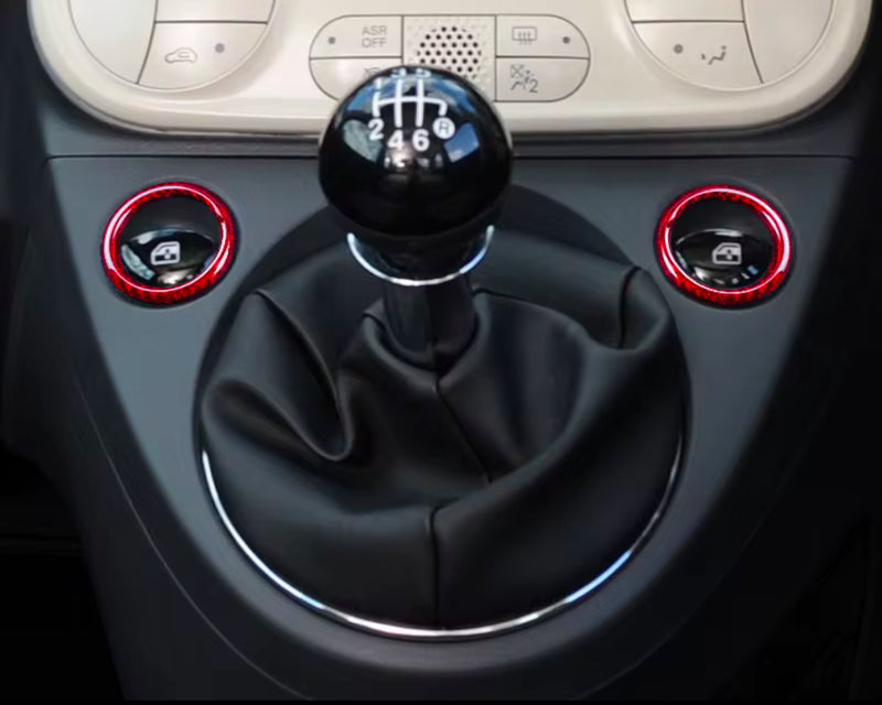 Carica immagine in Galleria Viewer, Cover coppia anelli alza finestrini in CARBONIO per Fiat 500 Abarth - 595 - 695 - Fiat 500 - in diverse finiture