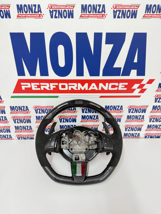 Volante LED 500 abarth restyling MTA   MULTIFUNZIONE carbonio- alcantara