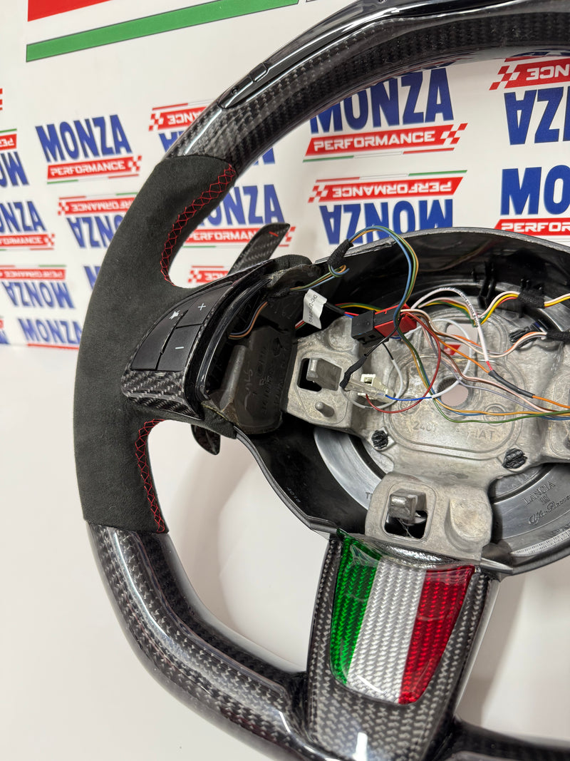 Carica immagine in Galleria Viewer, Volante LED 500 abarth restyling MTA   MULTIFUNZIONE carbonio- alcantara