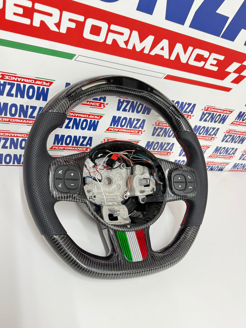 Carica immagine in Galleria Viewer, Volante LED 500 abarth restyling MULTIFUNZIONE carbonio - pelle