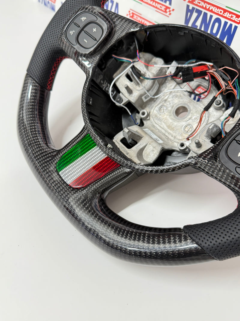 Carica immagine in Galleria Viewer, Volante LED 500 abarth restyling MULTIFUNZIONE carbonio - pelle