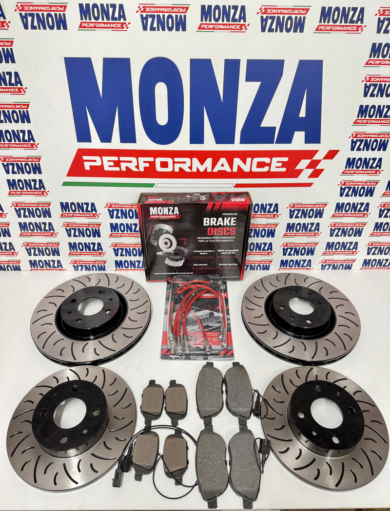 Carica immagine in Galleria Viewer, Kit dischi freno Monza performance baffati 284mm abarth 135/145/160/165 hp con tubi freno