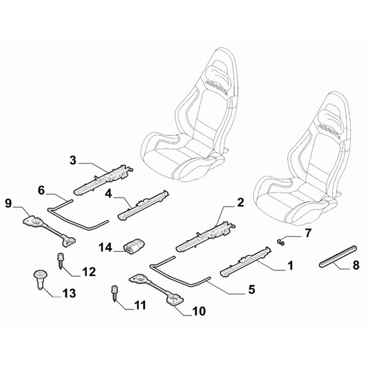Traversa guidatore sedile Sabelt 595 Abarth