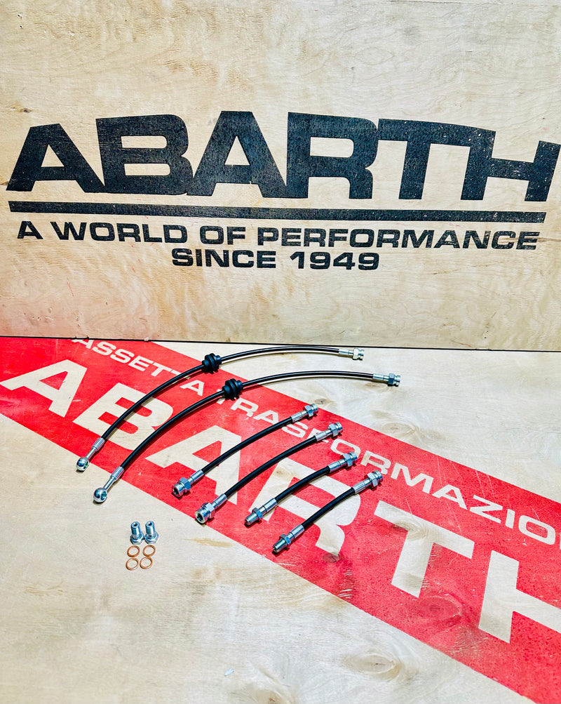 Carica immagine in Galleria Viewer, tubi freno punto abarth in treccia impianto frenante Brembo 305