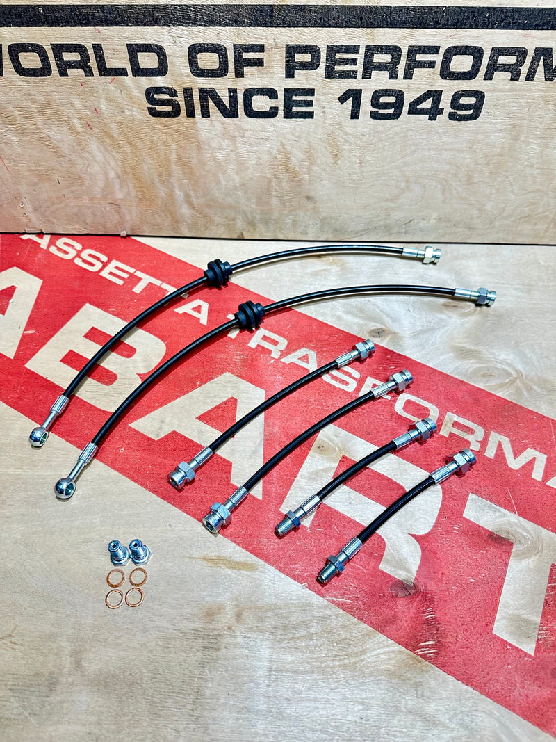Carica immagine in Galleria Viewer, tubi freno punto abarth in treccia impianto frenante Brembo 305
