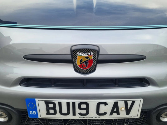 Cover contorno logo anteriore Abarth in CARBONIO VERO per Fiat 500 Abarth 595 - 695