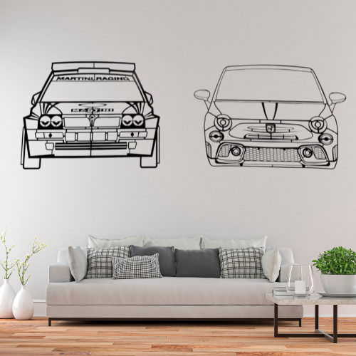 500 Abarth / Delta integrale evoluzione  in metallo  da parete