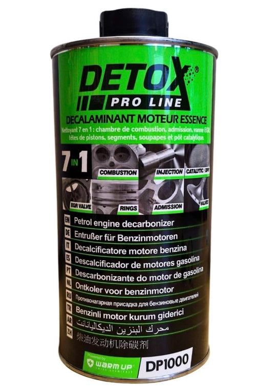 WARM UP Detox Petrol DP1000 Decarbonizzante Disincrostante Motore Benzina 7 in 1:Camera di Combustione Immissione Valvola EGR Testata Fasce Catalizzatore 1000ml
