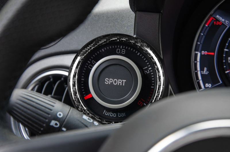 Carica immagine in Galleria Viewer, Cover manometro turbo in CARBONIO VERO per Fiat 500 Abarth - 595 - 695
