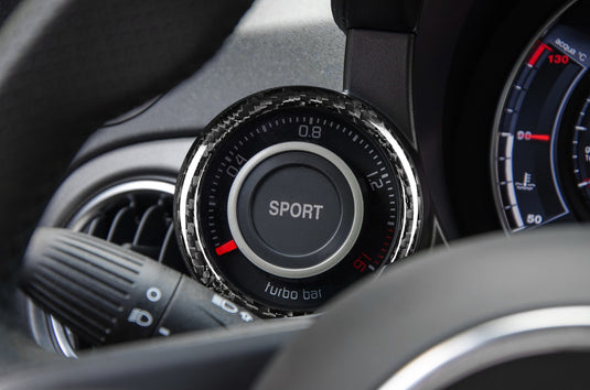 Cover manometro turbo in CARBONIO VERO per Fiat 500 Abarth - 595 - 695