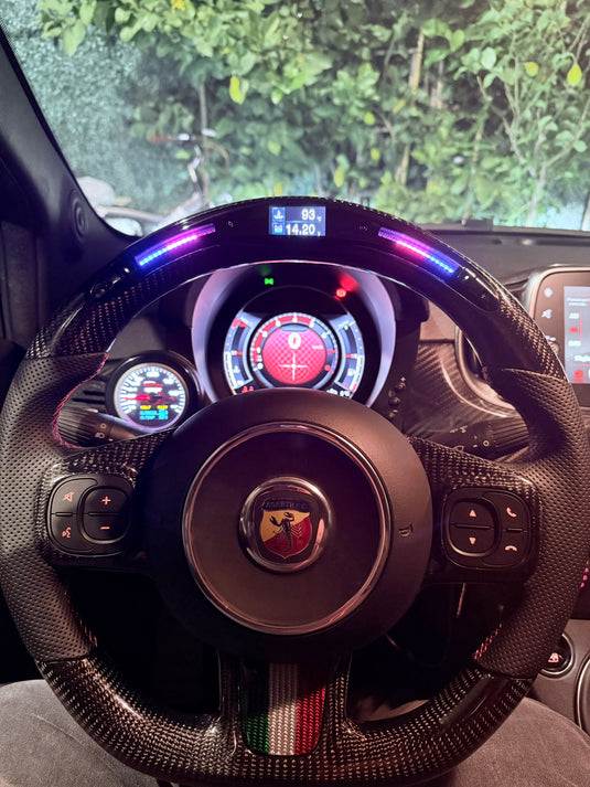 Volante LED 500 abarth restyling  MULTIFUNZIONE carbonio- alcantara