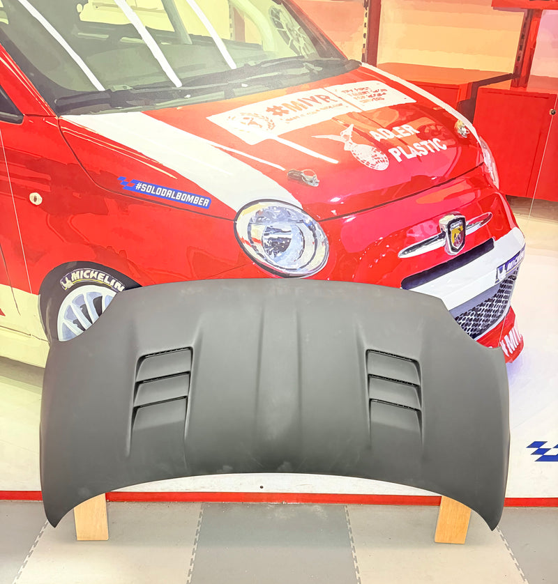 Load image into Gallery viewer, Abarth 500 Scorpion Twin Air Fiberglass Bonnet
