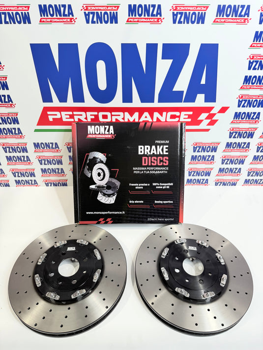 Dischi freno 330 mmx28mm FLOTTANTI 500 abarth forati per pinze 159/giulietta Monza performance