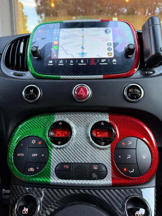 Cover Clima Automatico in CARBONIO  Fiat 500 Abarth - 595 - 695 - in diverse finiture