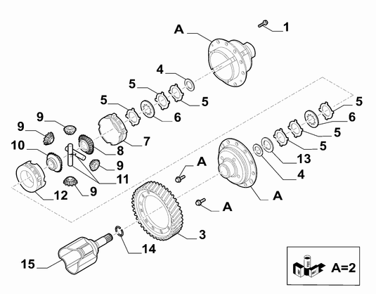 BICCHIERE SEMIASSE 500 ABARTH CON DIFFERENZIALE DRIVESHAFT CUP 71795436