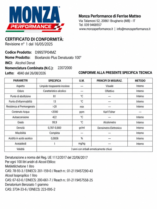 Bioetanolo Plus 100 % puro