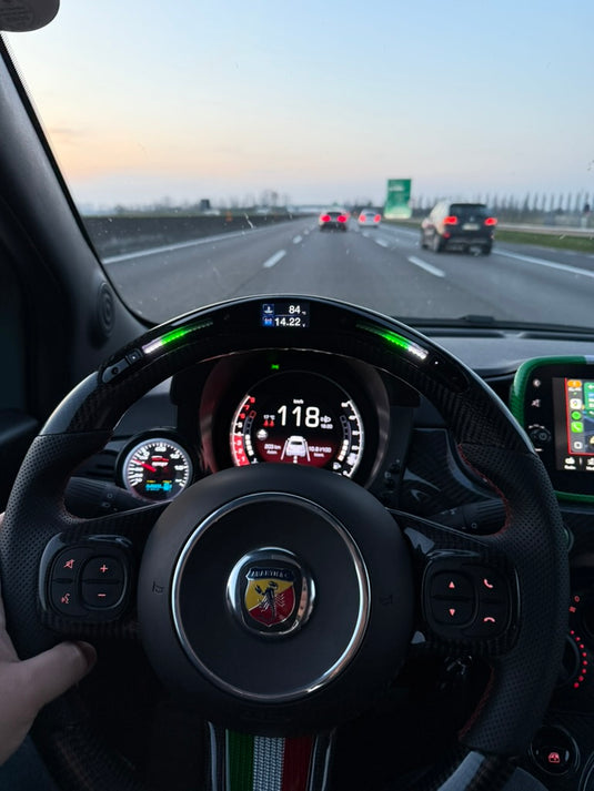 Volante LED 500 abarth restyling  MULTIFUNZIONE carbonio- alcantara