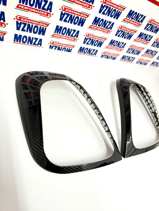 Coppia cover parte esterna Fanali Posteriori  in CARBONIO Per Abarth 500 - 595 - 695 Restyling