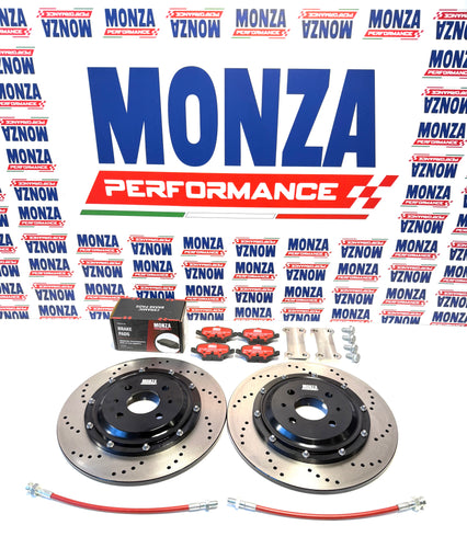 Kit dischi freno Monza performance forati posteriori MAGGIORATI 305mm per tutte le Abarth 500