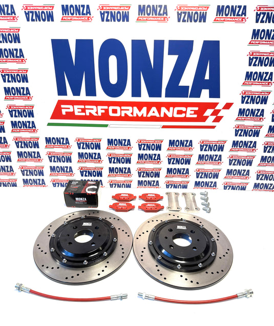 Kit dischi freno Monza performance forati posteriori MAGGIORATI 305mm per tutte le Abarth 500