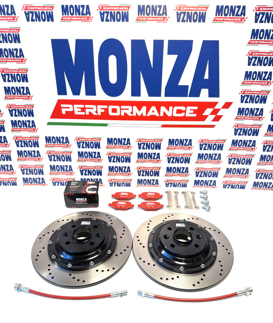 Kit dischi freno Monza performance forati posteriori MAGGIORATI 305mm per tutte le Abarth 500