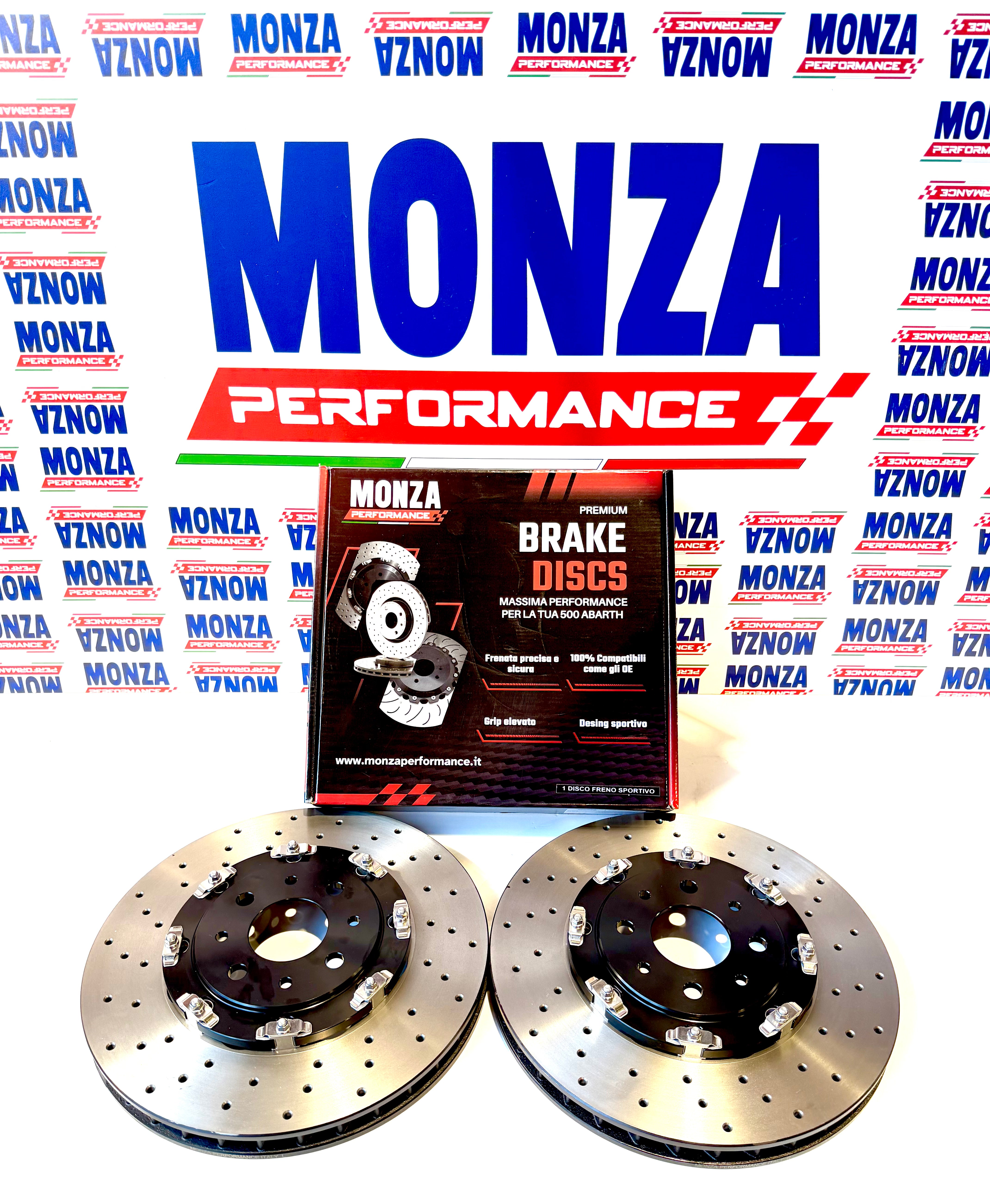 305 directional floating brake discs Abarth 500 / Mito QV 4x98 5196298 ...