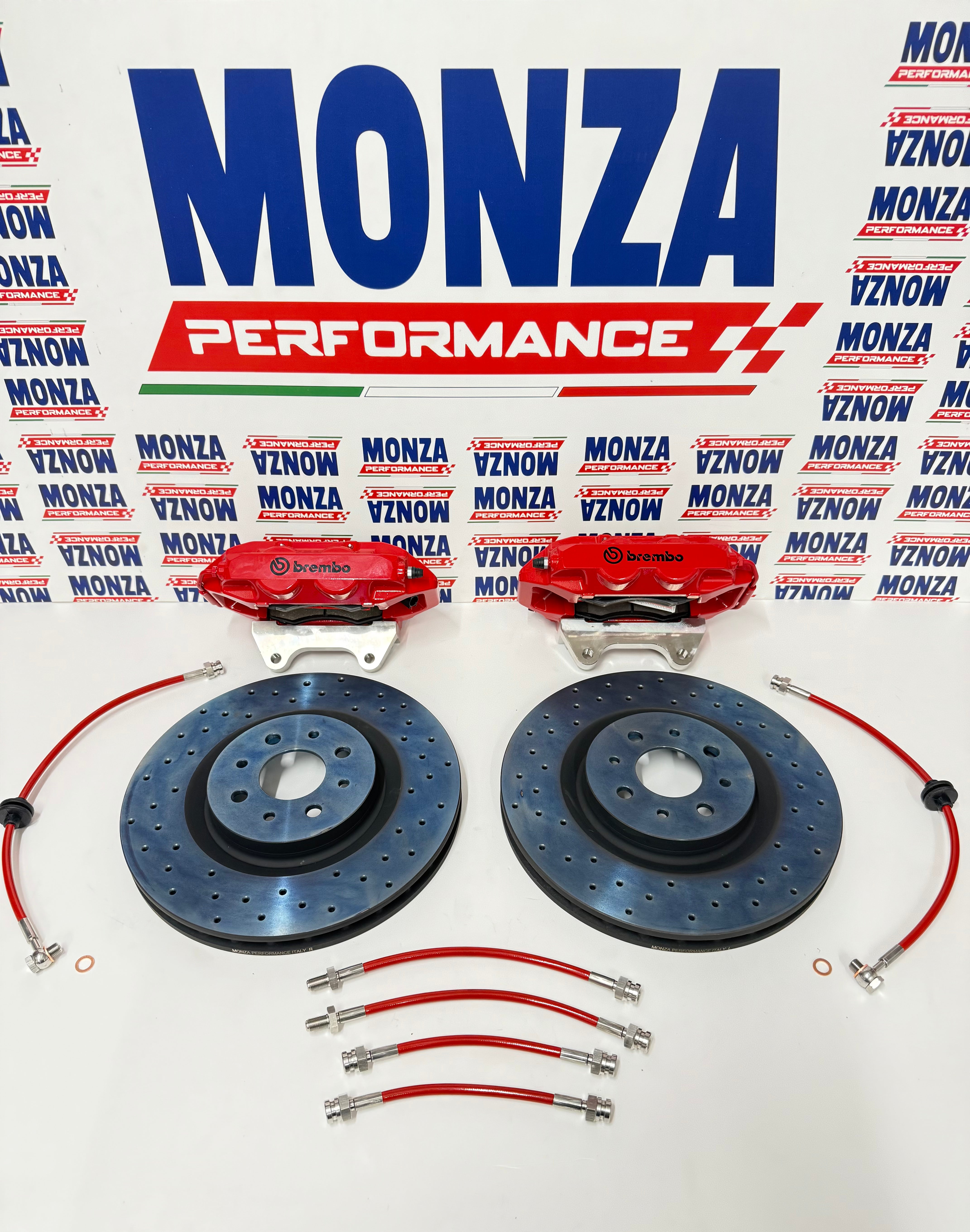 Braking system for Abarth 595/695/500 Brembo 305 4 piston discs Monza ...