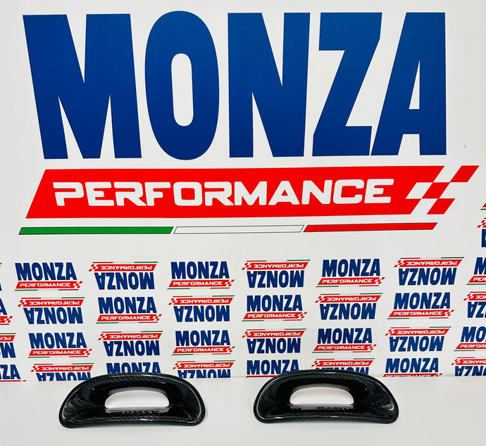 Coppia cover in  CARBONIO per poggiatesta sedile Fiat 500/595/695 Abarth