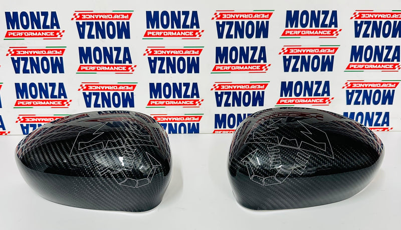 Carica immagine in Galleria Viewer, Coppia Cover Calotte specchietti  in CARBONIO VERO per Fiat 500 Abarth - 595 - 695 - Punto Abarth - diverse finiture
