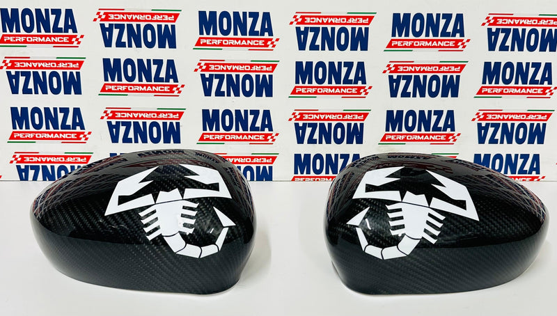 Carica immagine in Galleria Viewer, Coppia Cover Calotte specchietti  in CARBONIO VERO per Fiat 500 Abarth - 595 - 695 - Punto Abarth - diverse finiture
