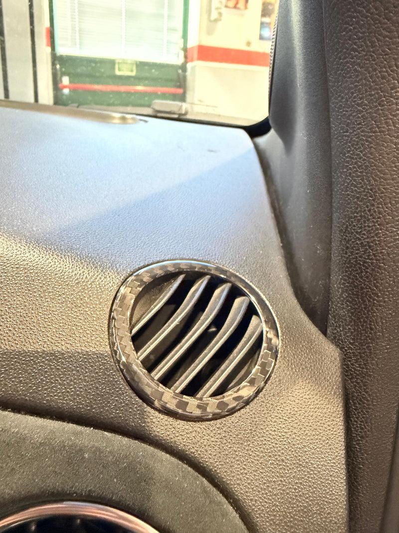 Carica immagine in Galleria Viewer, Cover coppia bocchette aria superiori in VERO CARBONIO Fiat 500 Abarth - 595 - 695 - Fiat 500
