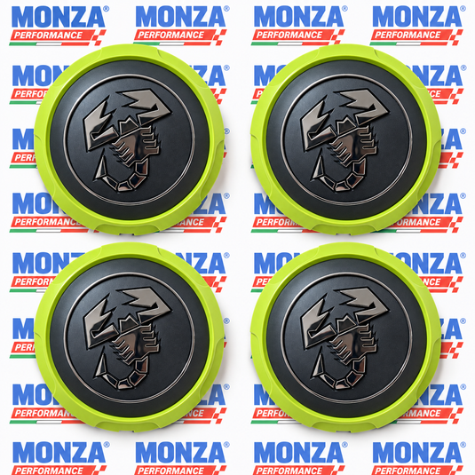 4 Borchie emblema fregio coprimozzo cerchi 500 abarth 145/turismo 51820507-51820507-51888656