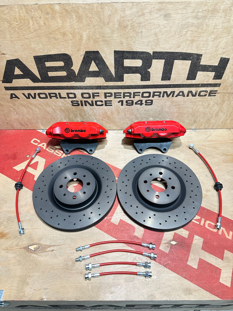 Carica immagine in Galleria Viewer, Kit per maggiorazione freni Abarth 595/695/500 impianto frenante Brembo 305 4 pompanti
